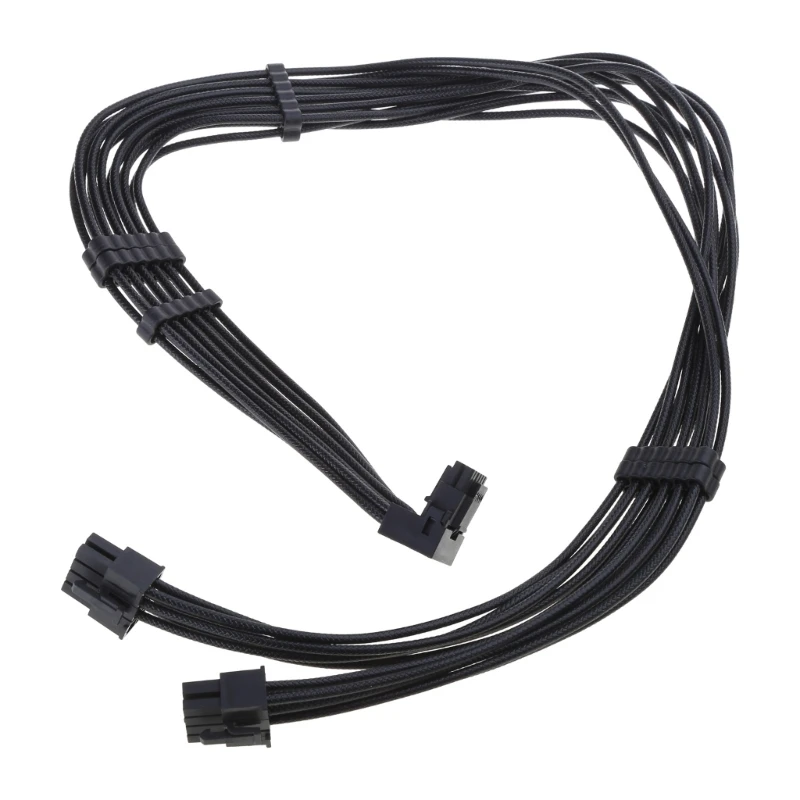 High-Speed 2x 8Pin to 16Pin PCI5.0 Graphics Card Power Adapter Cable 12VHPWR 16PIN(12+4) 90 Elbow Head 50/60/70cm