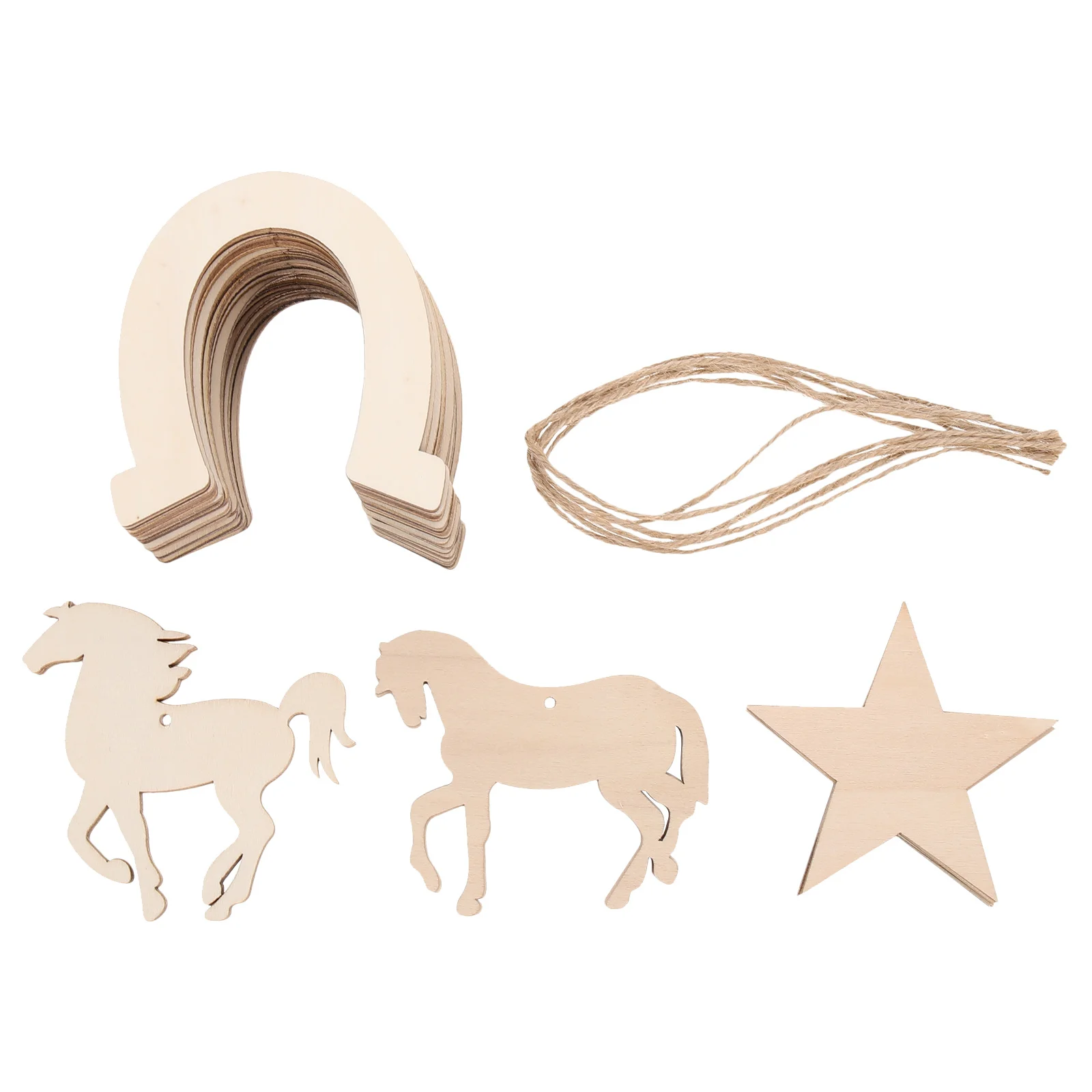 

36pcs Wood Slice Prop Horseshoe Shaped Unfinished Horse Cutouts Diy Painting Slices Blank Graffiti Chips Craft Home Decor Wooden