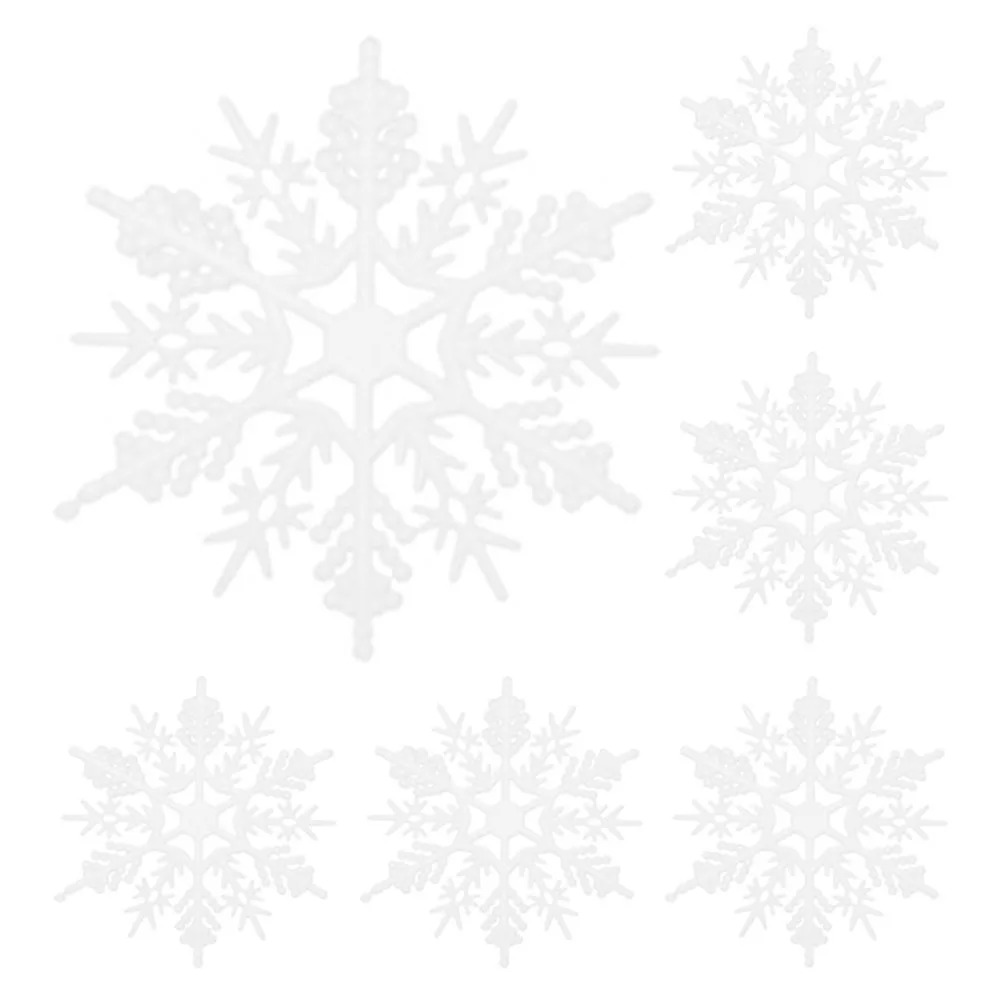 

6pcs White Snowflake Hanging naments Sturdy Christmas Tree Decor Mini Inflatable Baubles Xmas Party Pendant