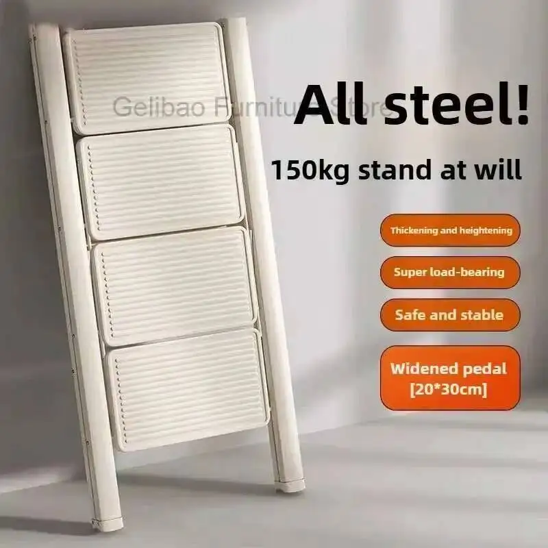 Ladder for Home Use,foldable and Expandable,thick Zigzag Ladder,indoor Multifunctional Staircase, Lightweight Small Ladder Stool