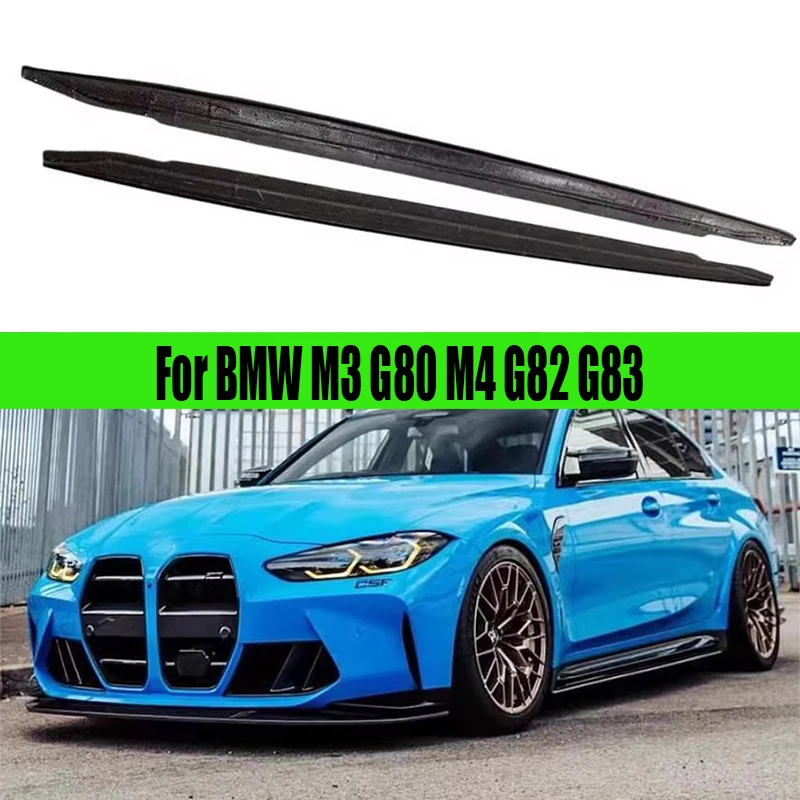 

For BMW M3 M4 G80 G82 G83 Dry Carbon Fiber Side Skirts Side bumper Splitters Side skirt Cupwings Winglets Canards Apron body kit