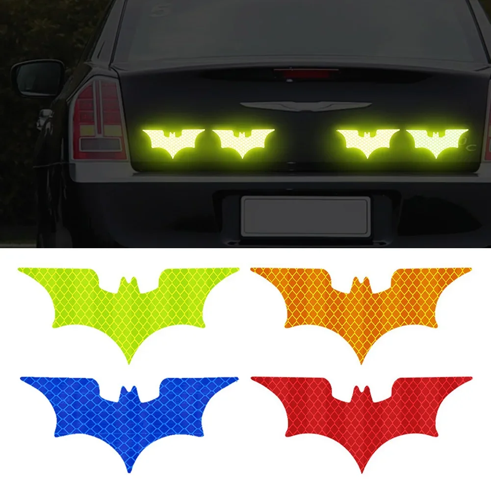 3Pcs/ Set Bat Car Reflective Sticker Electric Vehicle Warning Stickers Safely Night Helmet Decorative Decals Accessoire Voiture