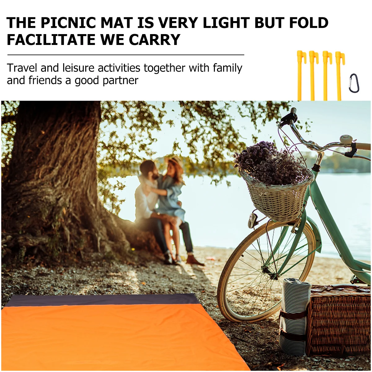 

Waterproof Picnic Orange Foldable Lightweight Camping Ground Mat For Outdoor Beach Travel Hiking Dampproof Mat