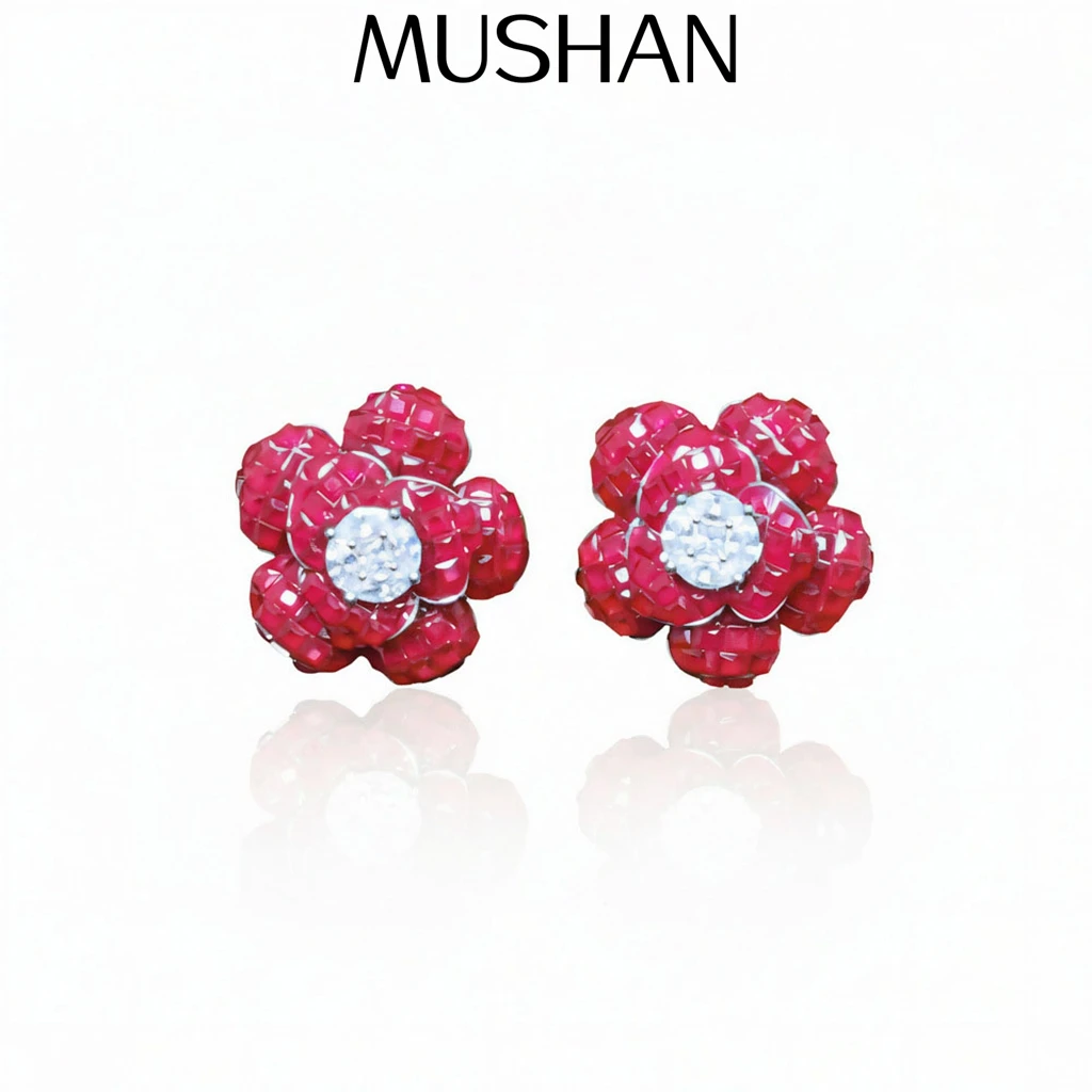 

MuShan Jewelry 925 Sterling Silver Earring HCD Diamond Fine High Carbon Diamond 925 Sterling Silver Earrings Accessories