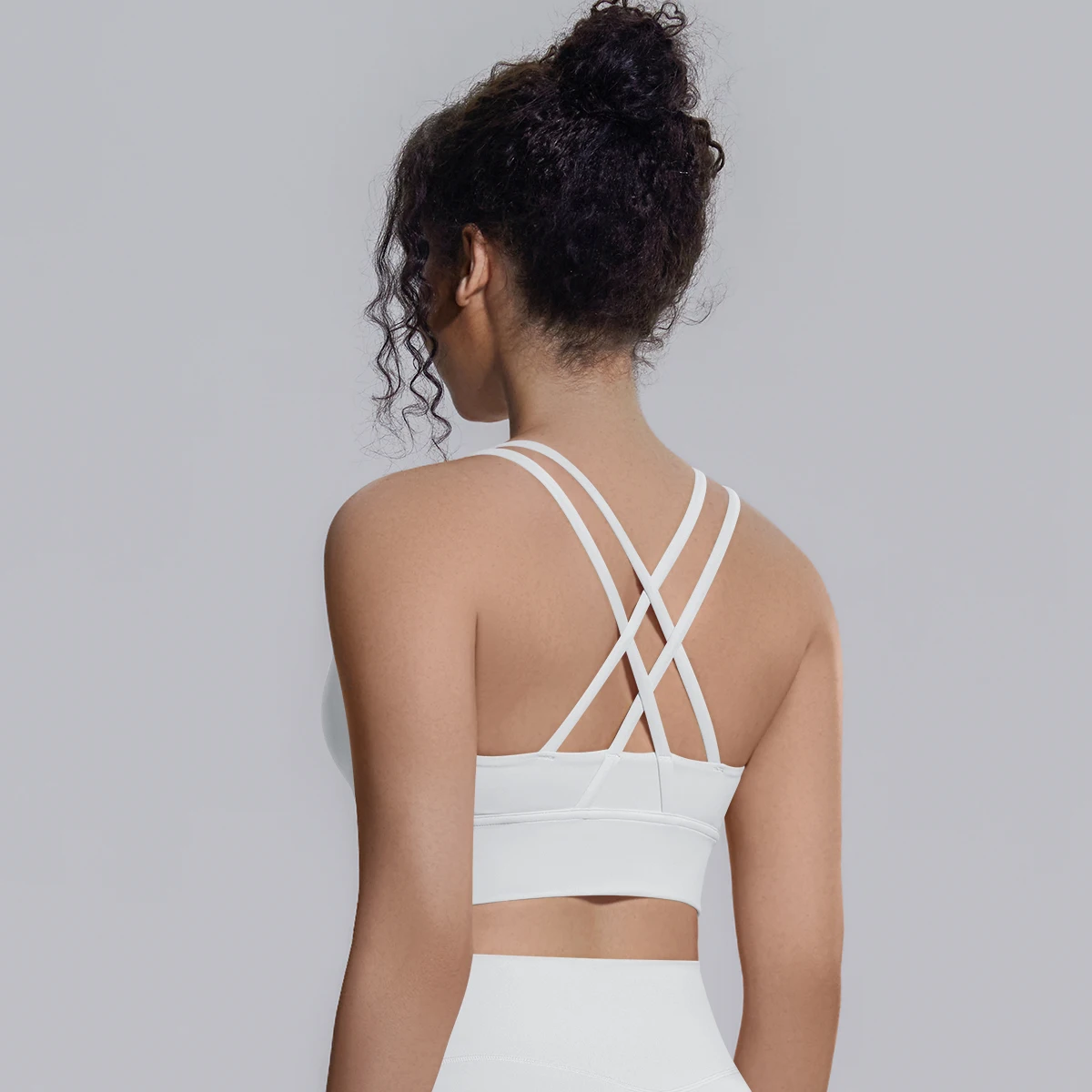 Damen Einfarbiger Schöner Rückenfreier Yoga-BH Yoga-Unterwäsche mit Brustpolster Sommer Fitness Sport Stoßfester Workout-Top Sexy BH – Detail 5
