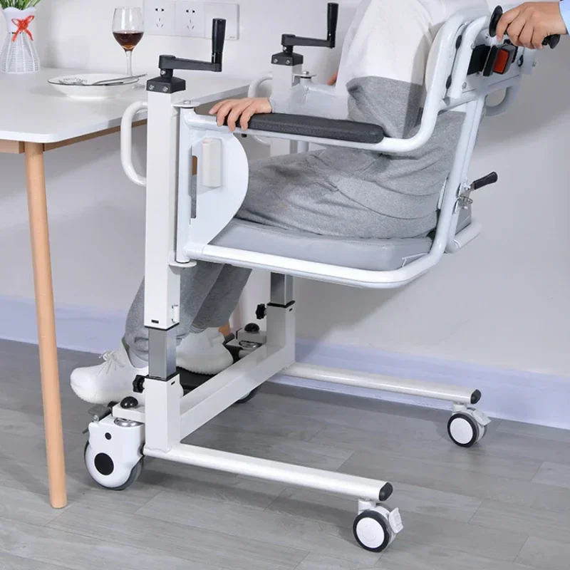 Bedridden elderly hand lift transfer car nursing toilet chair shifter