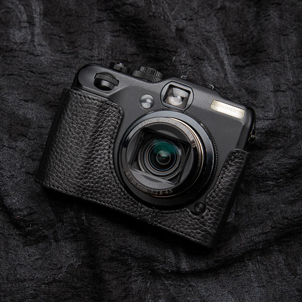 

For Canon PowerShot G12 Case Handmade Genuine Leather Protective Case G 12 Half Case Vintage Leather Bag G12 Camera Bag