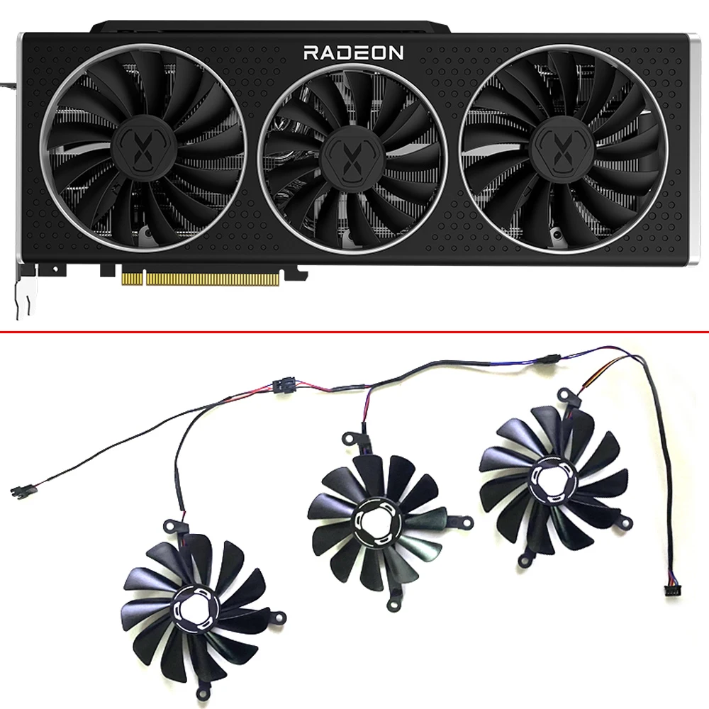 

Кулер для графической карты XFX AMD RX6800 XT RX6900XT, сменный вентилятор для видеокарты, 4 контакта, 95 мм, 85 мм, 12 В постоянного тока