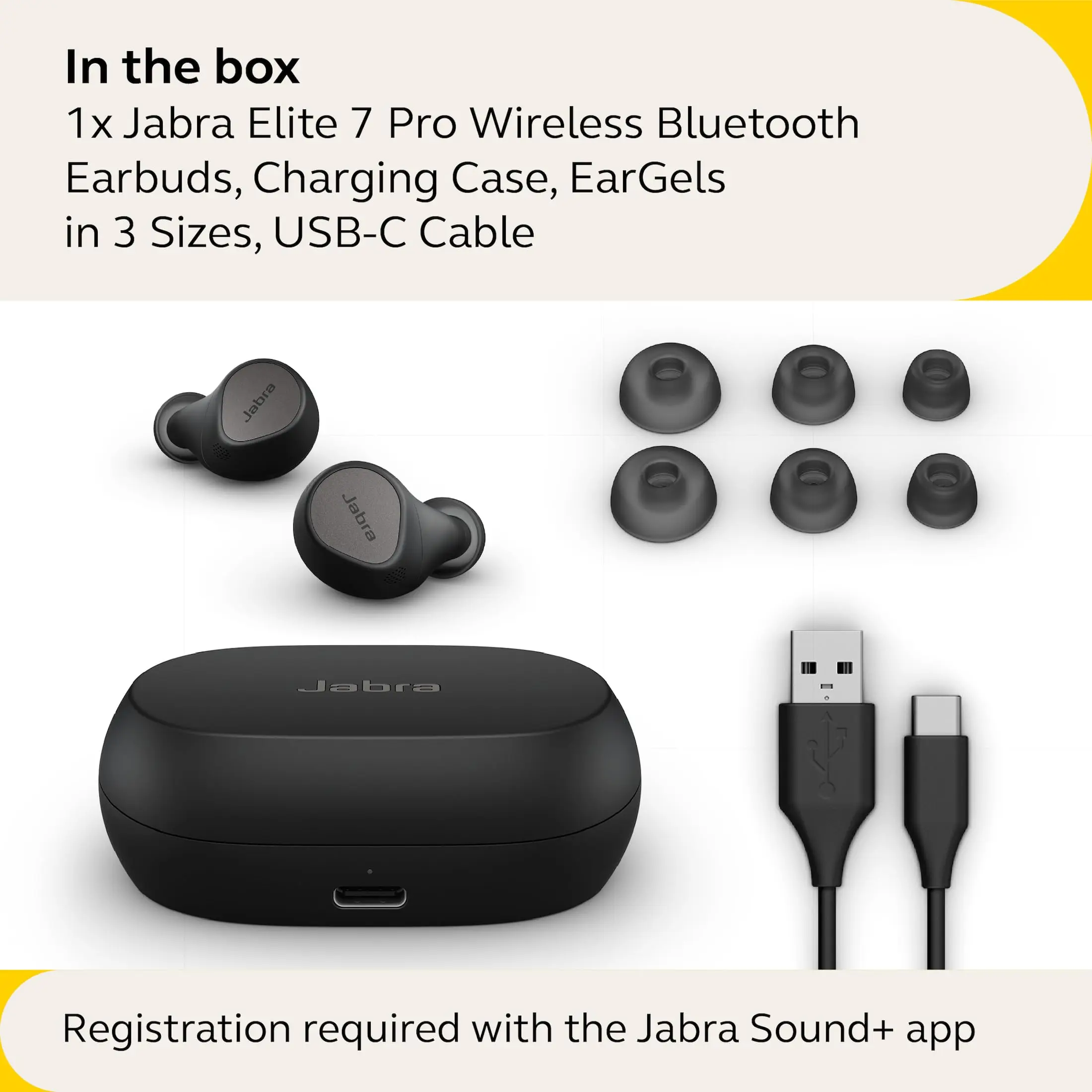 Jabra-Elite 7 Pro In Ear Bluetooth Earbuds, Cancelamento de Ruído Ativo, True Wireless Buds, TWS Fone De Ouvido, ANC Headset, Original