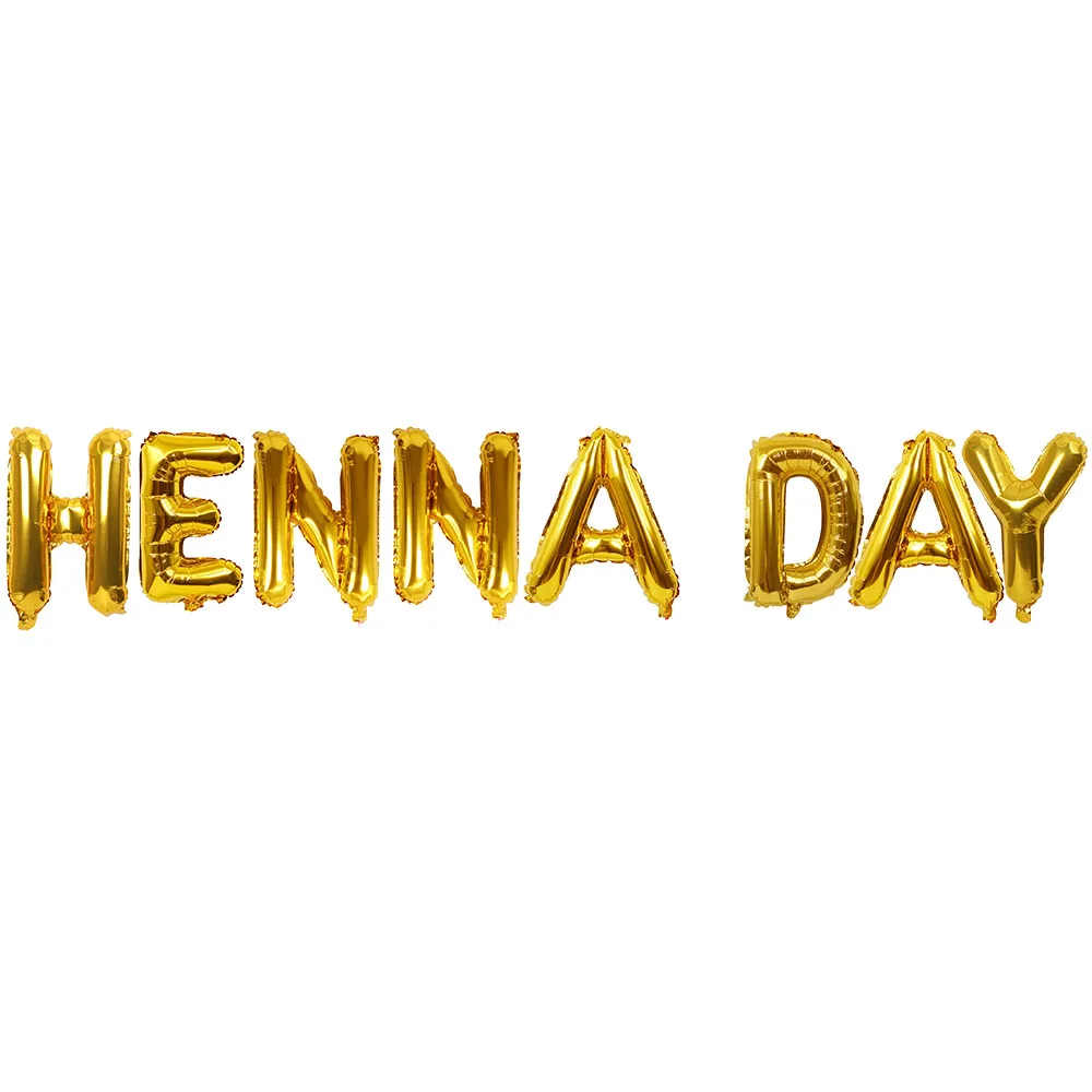 16inch Henna Day Balloon Foil Letter Balloons Bachelorette Hen Party Accessories Bachelor Supplies Bride To Be Decorations