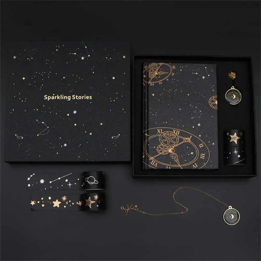 Exquisite Portable Travel Notebook Gift Box with Bookmark Sticker for Gift