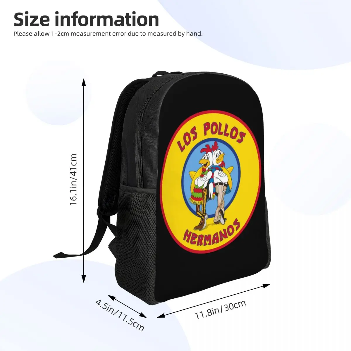 Breaking Bad Los pollos Hermanos กระเป๋านักเรียนท่องเที่ยวแล็ปท็อป bookbag The Chicken Brothers นักศึกษา Daypack กระเป๋า