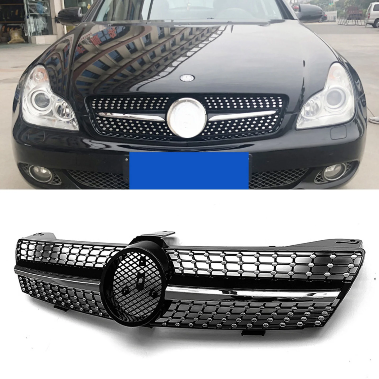 Front Grill for NEW CLS Class W219 Diamond Grille 2005-2008 W219 Grill CLS300 CLS350 CLS500 Without Emblem