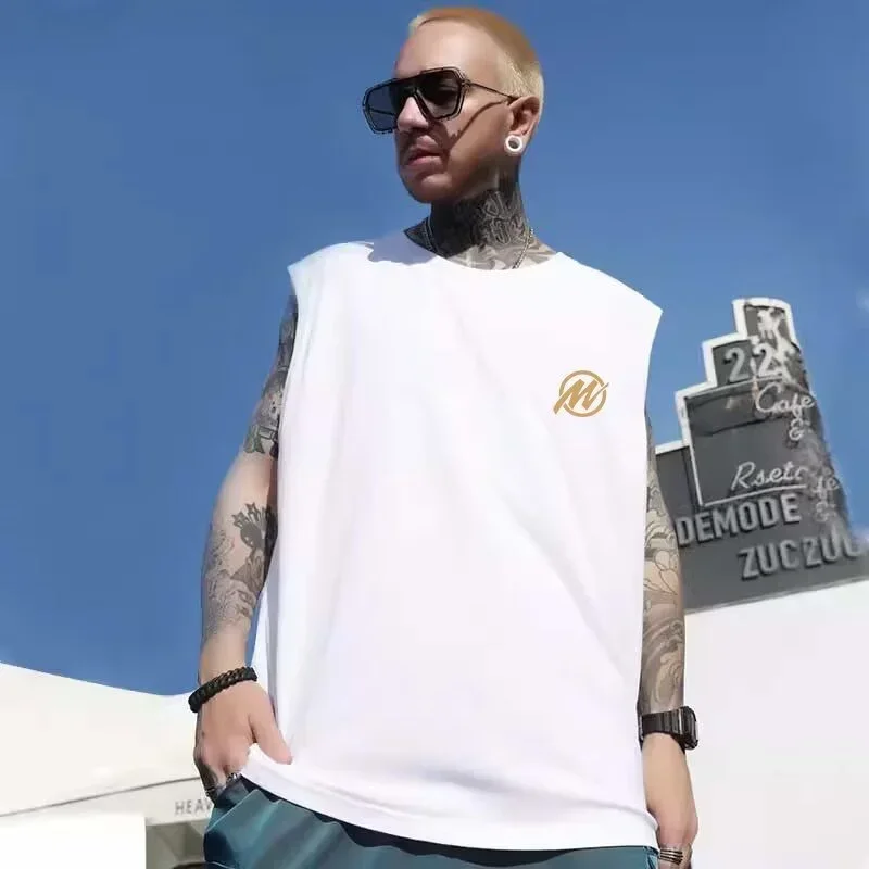 

Summer Lucky Dragon Print Sleeveless Y2K Tee Shirts Men New Hip Hop Streetwear Tank Tops Oversized Harajuku Fashion Graphic Vest