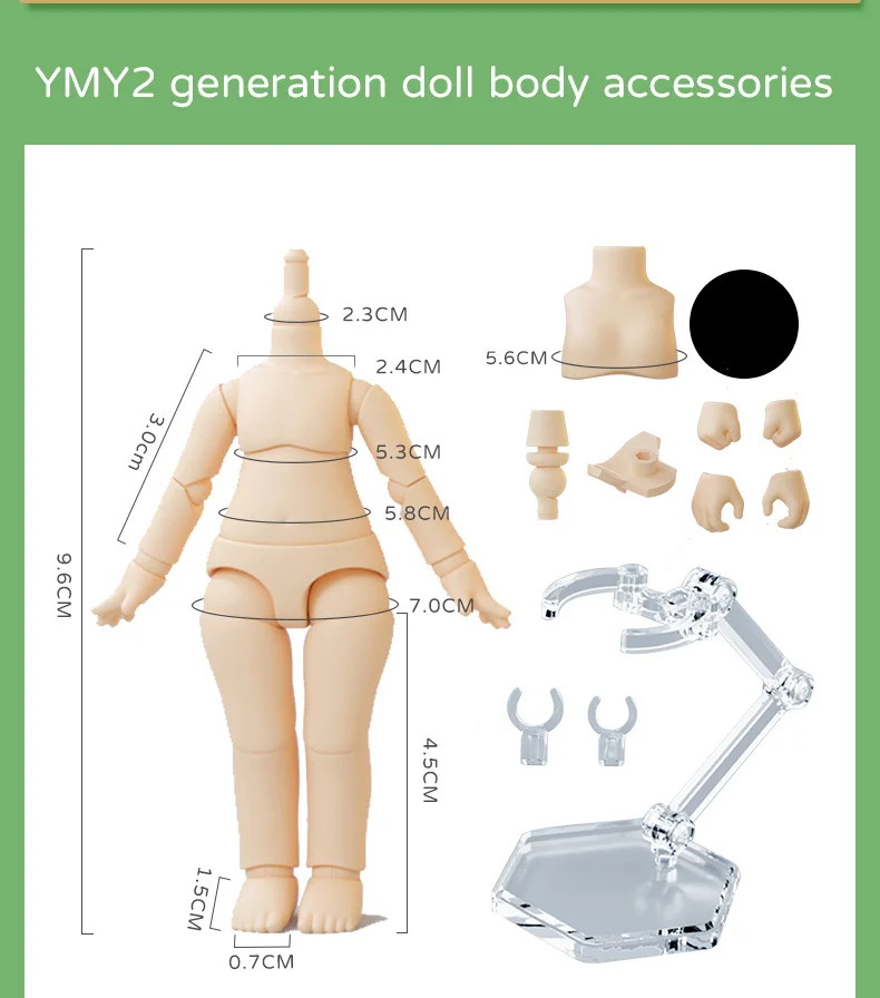 Ymy 2. Generation Puppen körper ob11 Puppe Kugelgelenk Körper Puppen ersatz Zubehör für Penny, gsc, Molly, Obitsu 11 Kopf – Detail 2