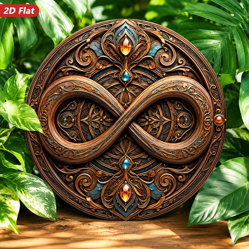 CIFbuy Vintage Boho Infinity Aluminum Wall Art Waterproof Durable Metal Sign For Home Office Bedroom