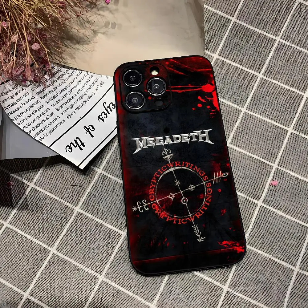 Heavy Metal Rock Band Megadeths  Phone Case for iphone 16 15 Pro 14 13 Mini 11 12 Max Xr X Xs 7 8 Plus Black soft shell Cover