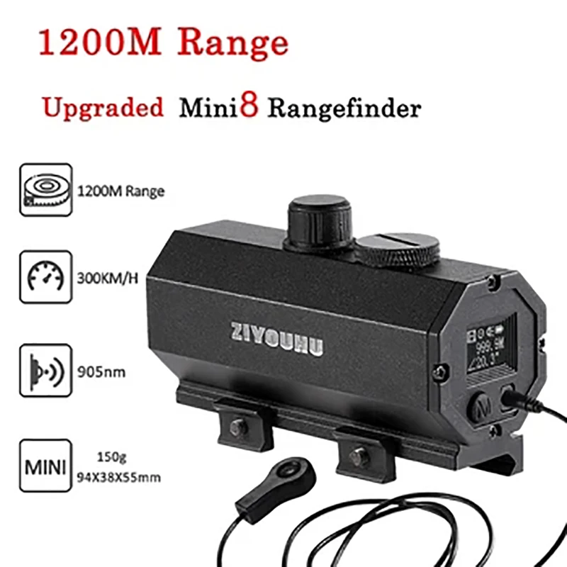 ZIYOUHU MINI8 Laser Real-time Rangefinder Red Dot Assisted Rangefinder/velocimeter Motion Type Rangefinder 1200m Rangefinder