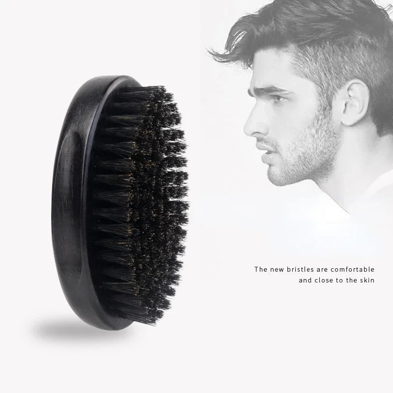 Professional Soft Boar Bristle ไม้แปรงเคราช่างทําผมแปรงโกนหนวดหวีผู้ชายหนวดหวีชุดของขวัญกระเป๋าหวีผมชุด