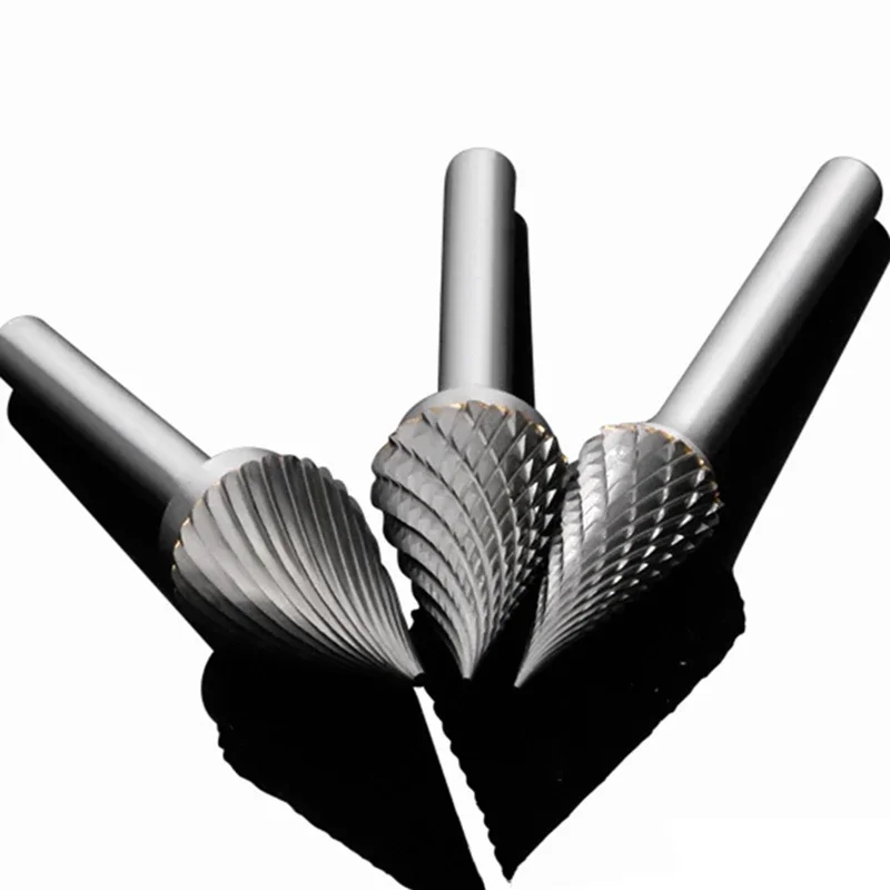 1Pcs Carbide Rotary Burr Set Carbide End Mill M-Type Tapered Point 6mm Shank Carbide Wood Carving Engraving Bit Grinding Head