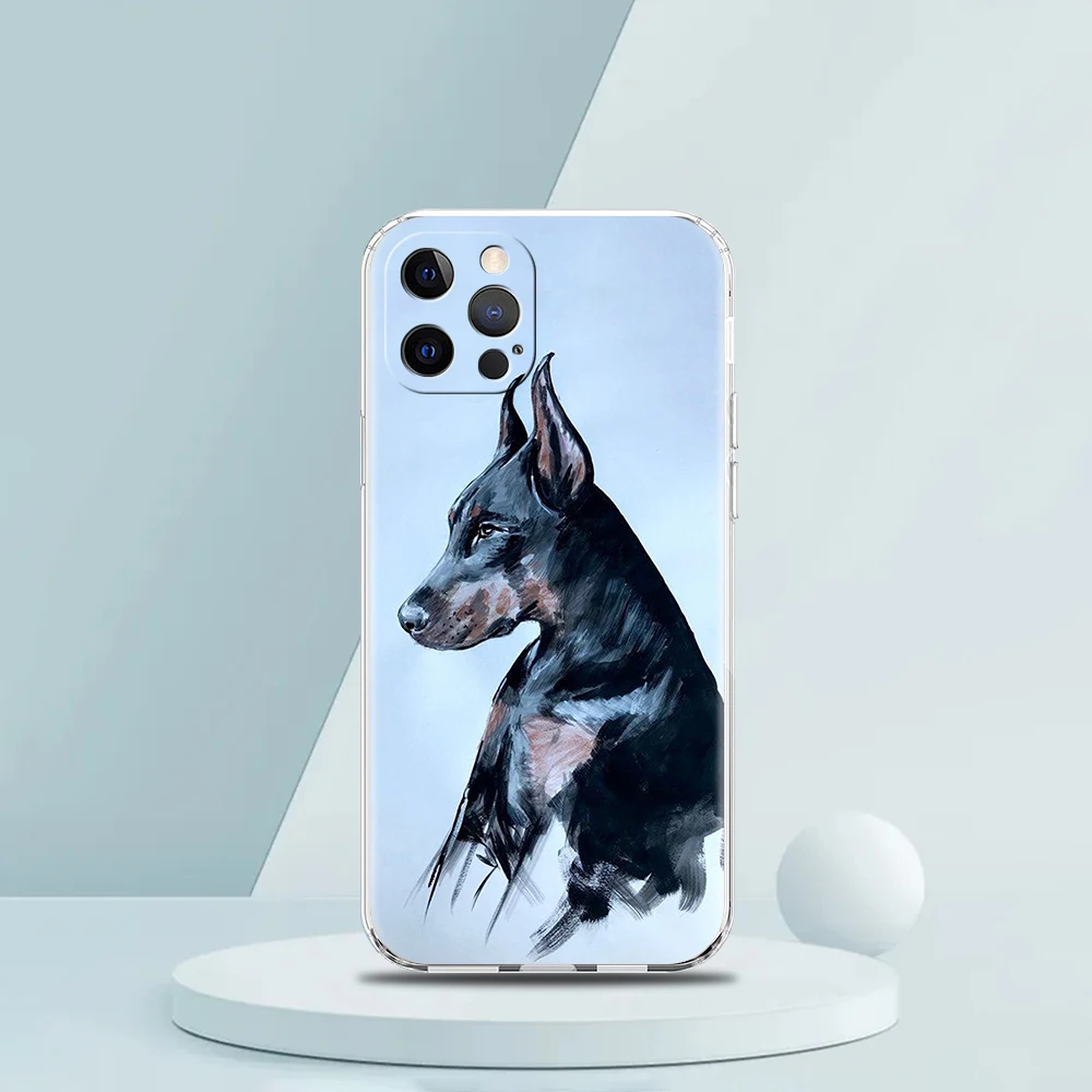 Doberman Dog Case for iPhone 16 15 14 13 12 Pro Max Cover Transparent Soft for iPhone 11 Pro Max 7 8 Plus XS XR Shell Capas Bags - Image 5