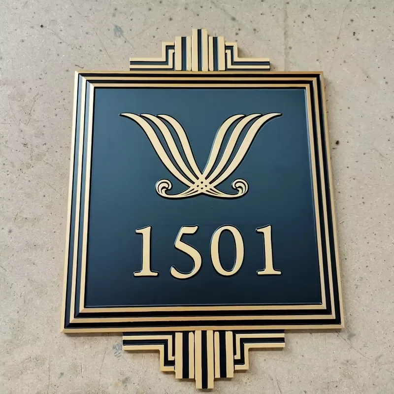 Modern Sleek Contemporary House Number Plate for Door