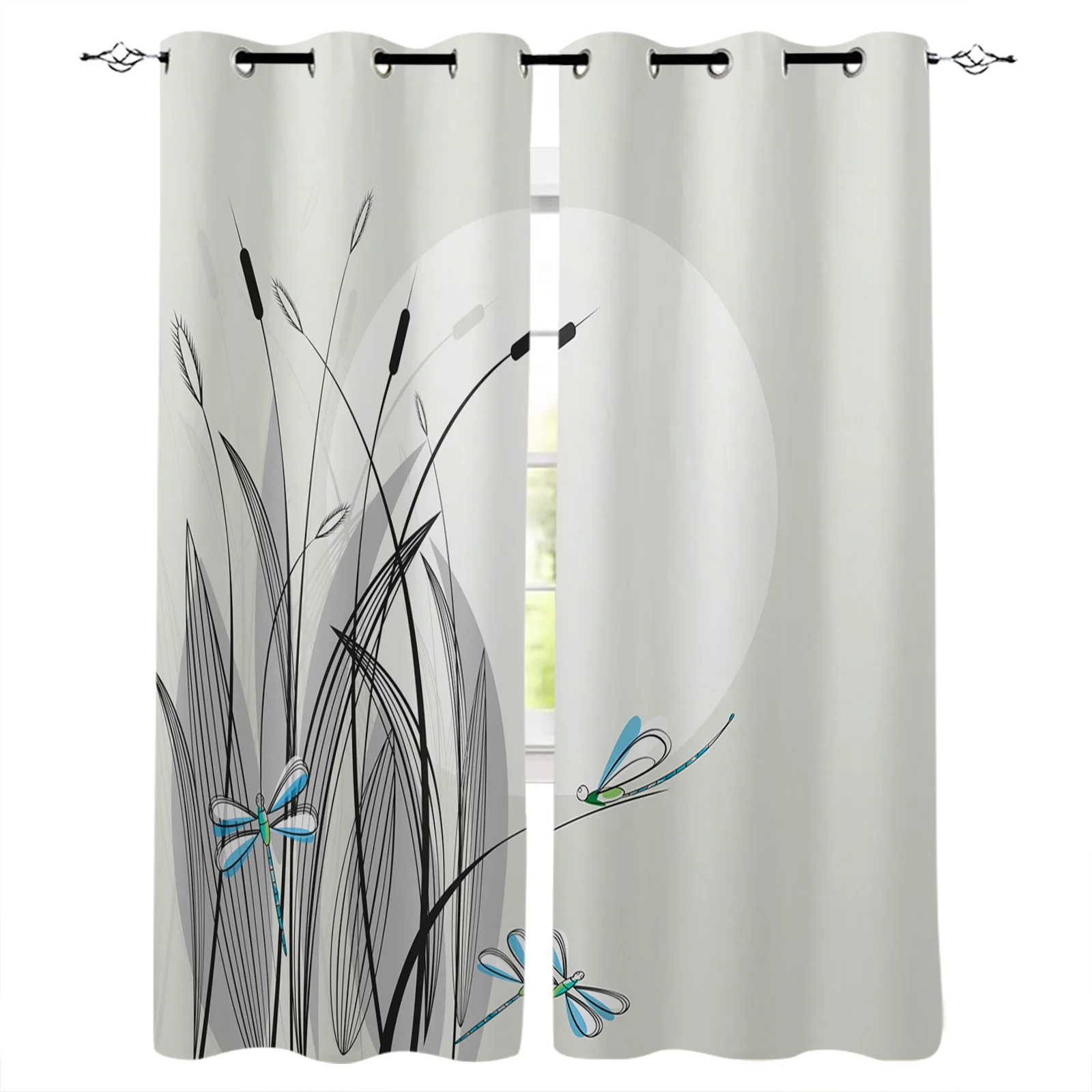 

Dragonflies Flowers Branches Nature Blackout Curtains Window Curtains For Bedroom Living Room Decor Window Treatments