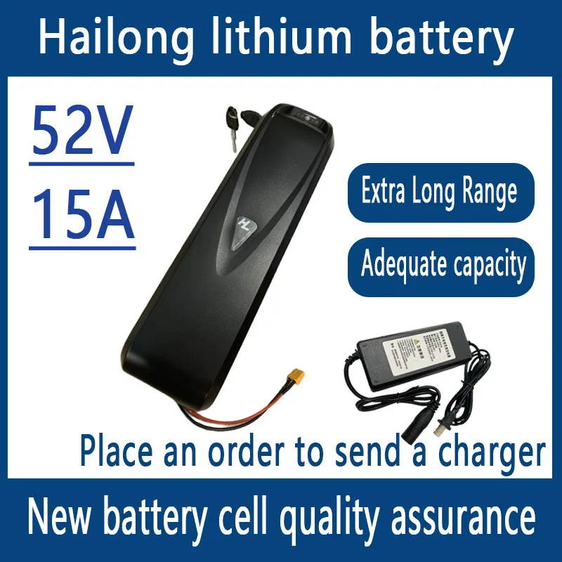 

52V 15ah Hailong Max40A BMS 500W750W 1000W 1500W 21700 Cells Pack Lithium Ion