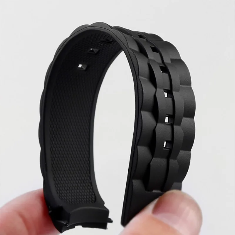 22mm Soft Silicone Watch Band for Casio Edifice EF-550D/535bk Series Steel Needle Buckle Rubber Men\'s Sports Waterproof Strap