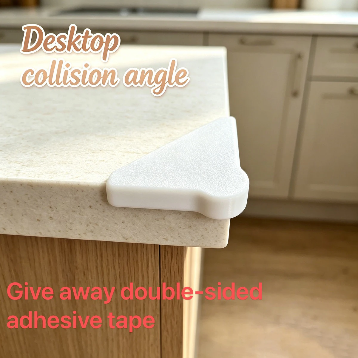 Simple White Countertop Corner Protectors with Double-Sided Adhesive, Anti-Collision Stickers for Table Corners, Anti-Collision and Buffer Protection Corners for Kitchen Marble Countertops and Furniture Sharp Edges