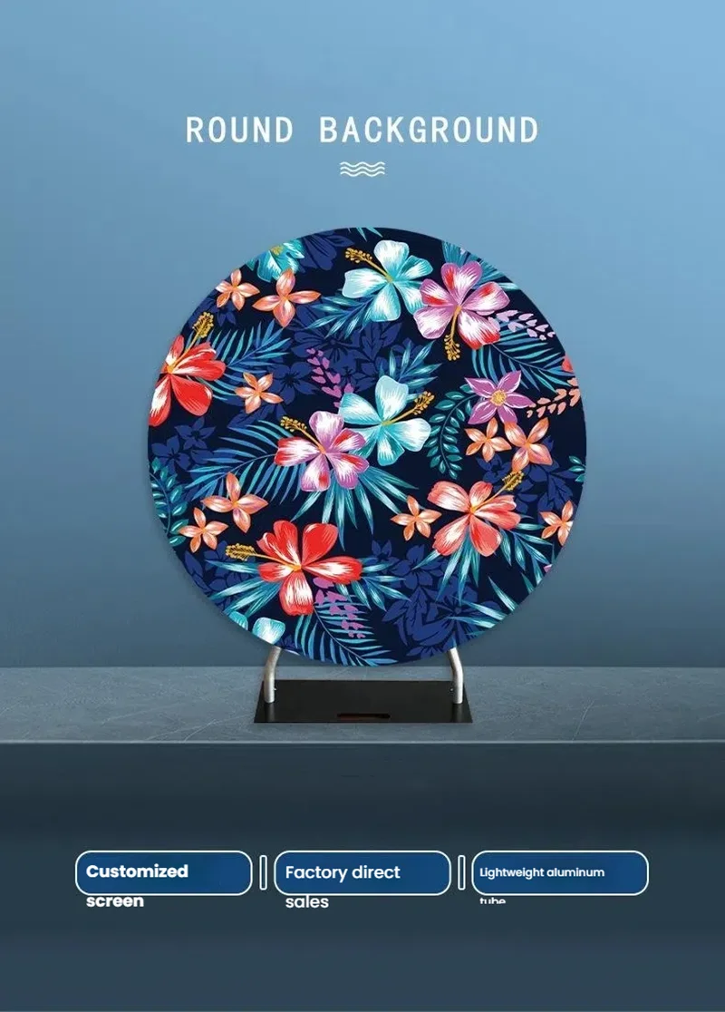 

Aluminum alloy round activity background wall, wedding party stage family outdoor decoration wedding layout roundbackdrop