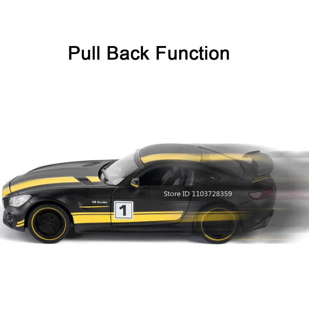 مقياس 1:24 GTR SLS SLR لعبة مجسمة سيارات رياضية سبيكة دييكاست الصوت ضوء الأبواب مفتوحة التراجع زخرفة السيارات الخارقة للأطفال الهدايا