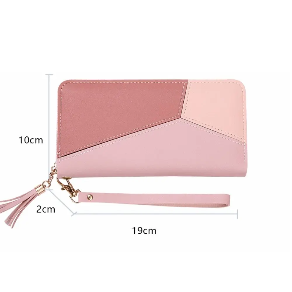 Portfele damskie z ekoskóry z zamkiem błyskawicznym, duża pojemność, wiele przegródek na karty, długie portmonetki, odporne na zużycie, lekkie etui na karty, do użytku na zewnątrz.