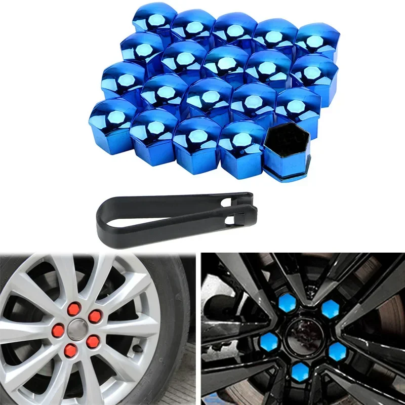 20PCS Car Tire Screw Cap Car Wheel Nuts Covers Auto Caps Hub Screw Protector Bolt Head Cover Cap Plastic Tire Wheel Screw Bolts