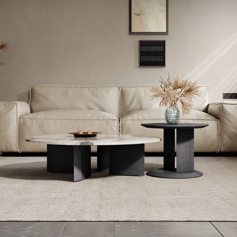 

Italian minimalist marble coffee table modern living room household small apartment designer size coffee table
