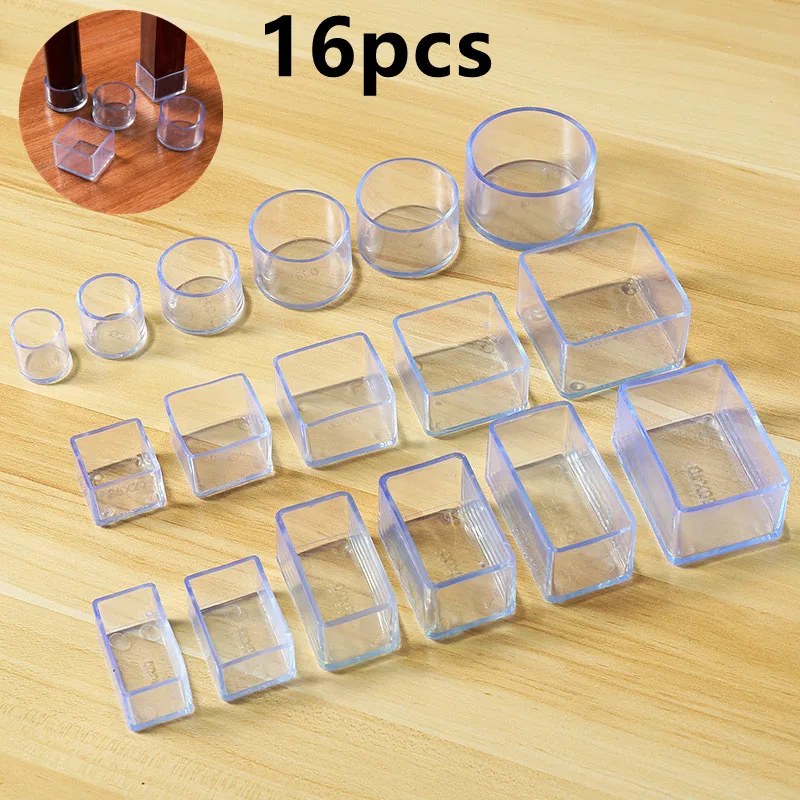 

16pcs Chair Leg Caps Rubber Non-slip Silent Floor Feet Protector Pads Tables Dust Socks Plugs Furniture Leveling Feet Cover