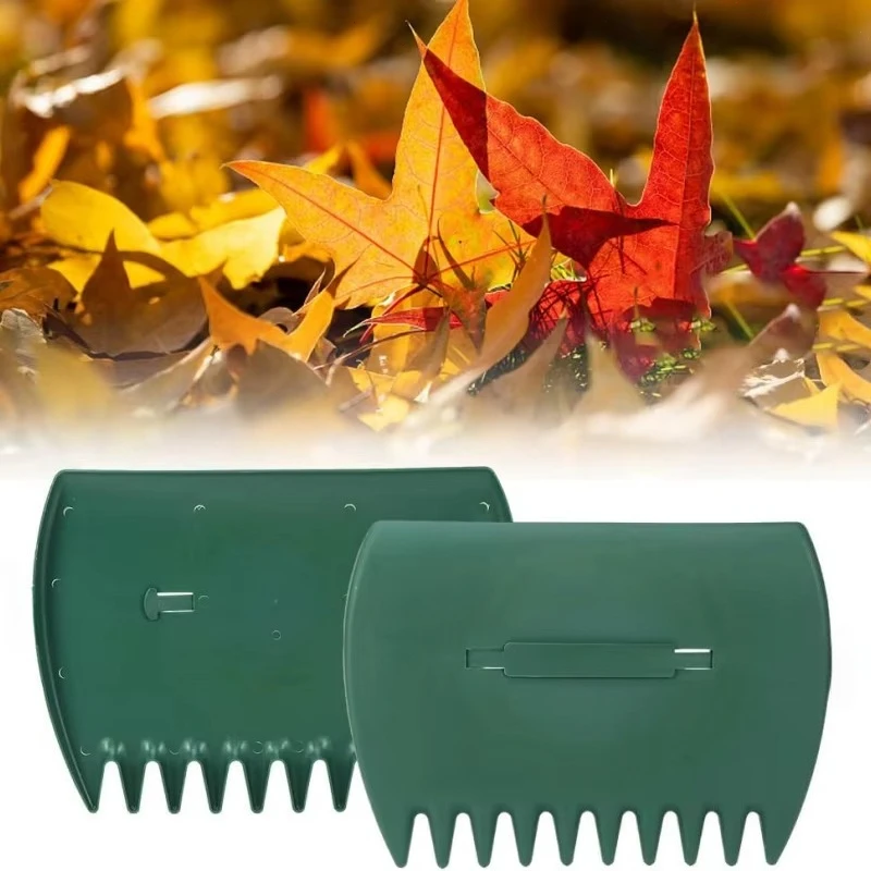 1 Pair Outdoor Leaf Grabber Garden Plastic Rake for Collecting Leaves Yard Cleaning Tool with Durable Plastic Construction