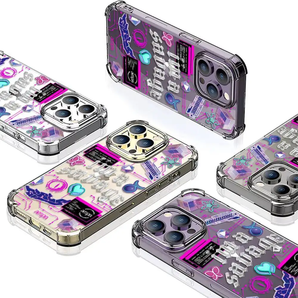 شعبية النص ملصقات للتسمية جراب هاتف آيفون 17 16 15 14 13 12 11 برو ماكس زائد الهواء واضح لينة غطاء خلفي من البولي يوريثان #2