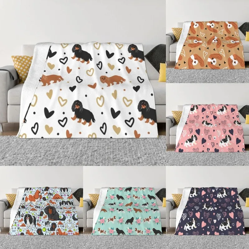 

Love Cavalier King Charles Spaniel Ultra-Soft Fleece Throw Blanket Warm Flannel Dog Blankets for Bed Travel Couch Bedspreads