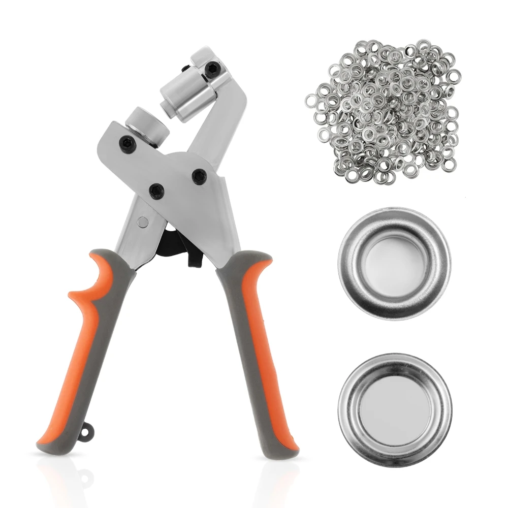 

Mini Manual Dotter Eyelet Puncher Hand Press Grommet Puncher Plier Punching Machine Tool with 500Pcs 10mm 10.5mm Size Eyelet