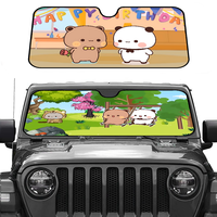 BuBu And DuDu Wallpaper Windshield Sunshade Anime Cute Car Front Windshield 70x130cm Sun Visor Heat Reflector