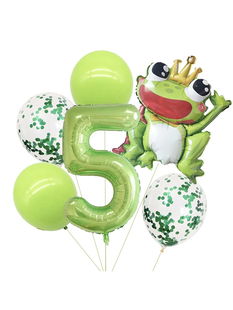 12 Stück Froschballon Der Froschprinz Folienballon Frosch Partydekorationen Baby 1 2 3 Jahre alt Babypartyzubehör – Detail 1