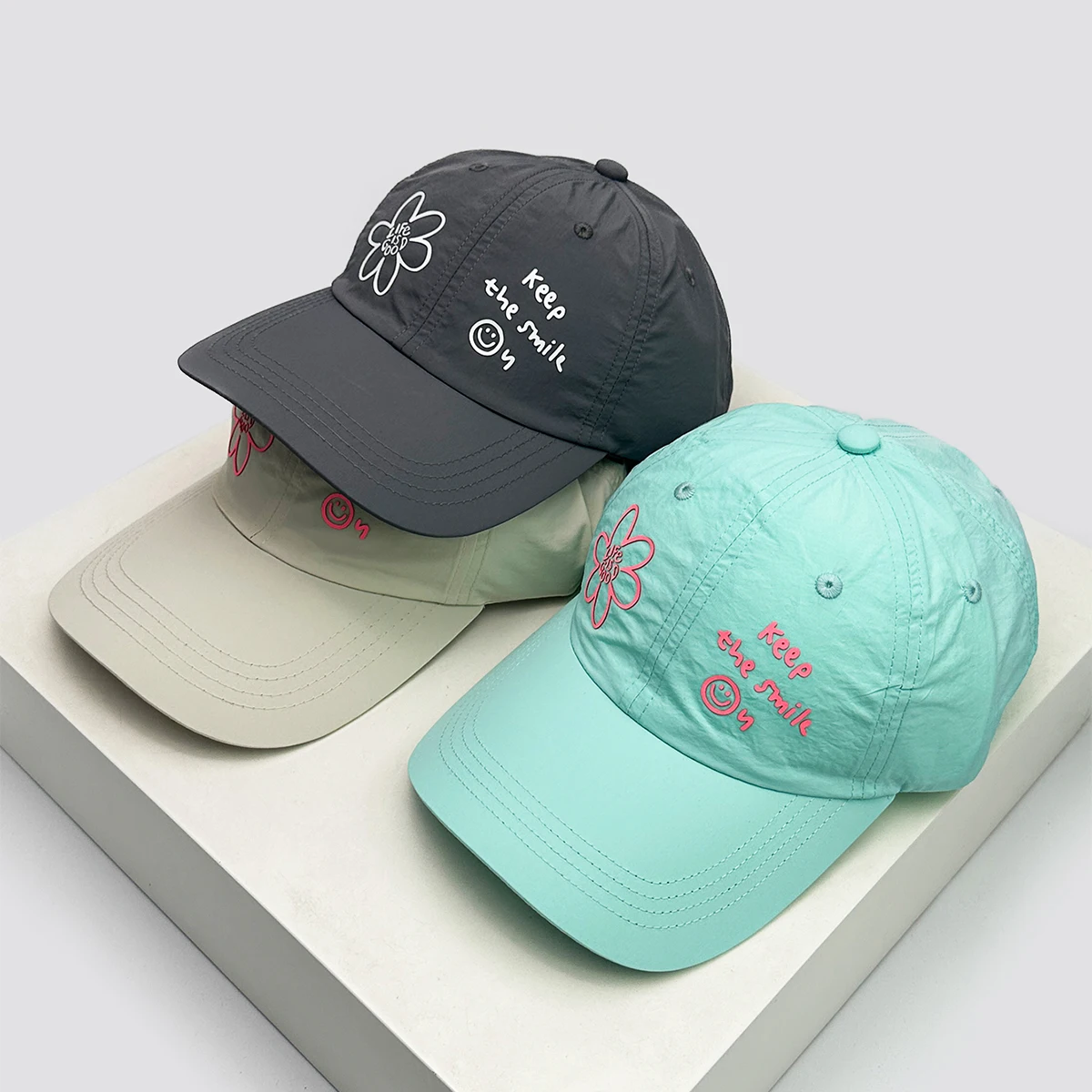 Breathable Outdoor Sunshade Quick Drying Peaked Caps Versatile Fashion New Unisex Offset Printing Flower Letters Baseball Hats