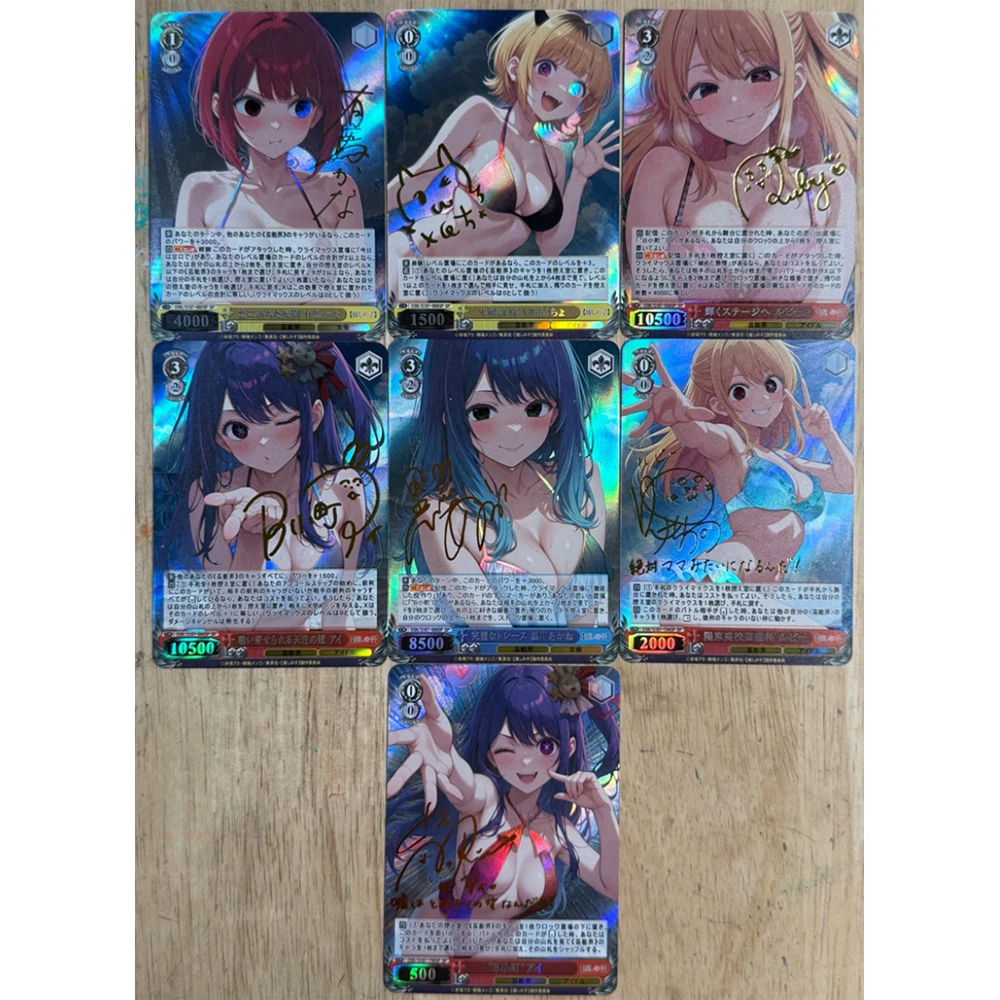 8 قطعة/المجموعة Waifu جمع بطاقة أنيمي OSHI NO KO Hoshino Ai Hoshino Rubii بطاقة توقيع التذهيب الانكسار حك بطاقة فلاش الهدايا