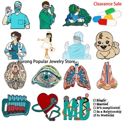 Harong Medical Enamel Pins Nursing Brooch Doctors Nurses Lapel Lanyard Bag Coat Badge Accessories Jewelry Gifts