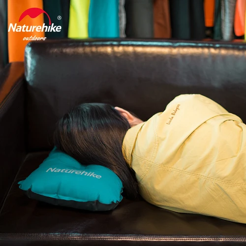 Imagen 2 del producto Naturehike-almohada inflable automática para viajes al aire libre, cojín de esponja ultraligero, compacto, para acampar