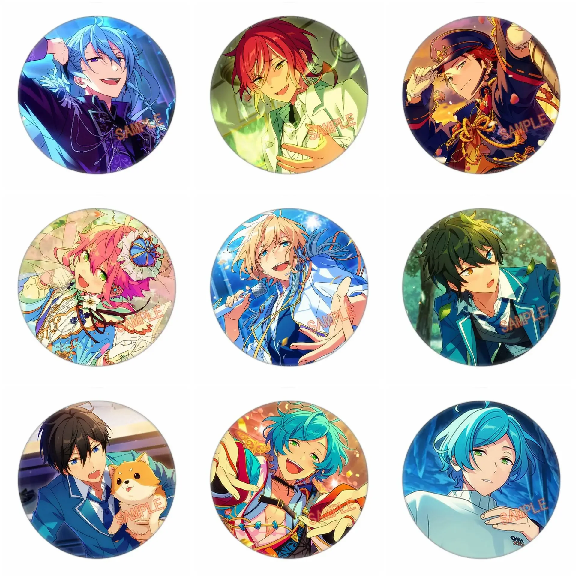 Broche Ensemble Stars Icons, Emblemas Pinos De Ferro, Valkyrie Mika Idol, Rodadas, 58mm, 1Pc