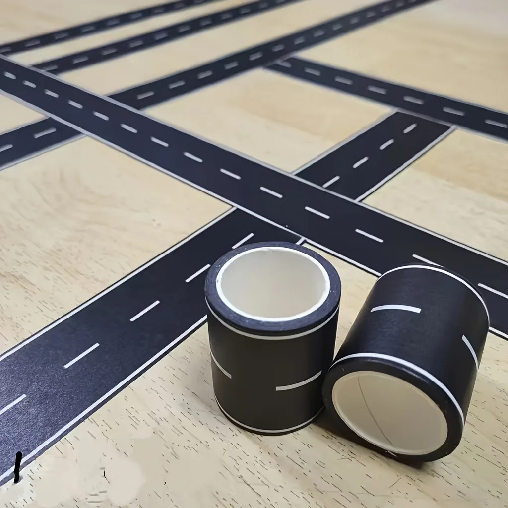 Creative Road Tapes Traffic DIY Highway Train Railway Tape Cartoon Car Stickers for Racing Car Birthday Party Creative Gift
