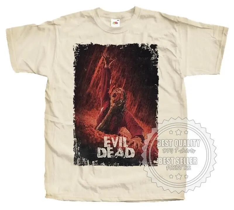 

Evil Dead V23 T SHIRT Horror Movie Poster NATURAL Beige Sizes S to 5XL