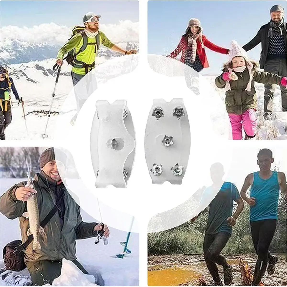 

AT33 Ice Grips for Shoes - Enhanced Non-Slip Traction for Winter, Hiking, and Outdoor Activities